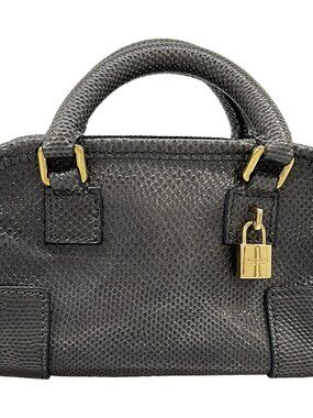 LOEWE Amazon Nano Dark Gray snake Handbag